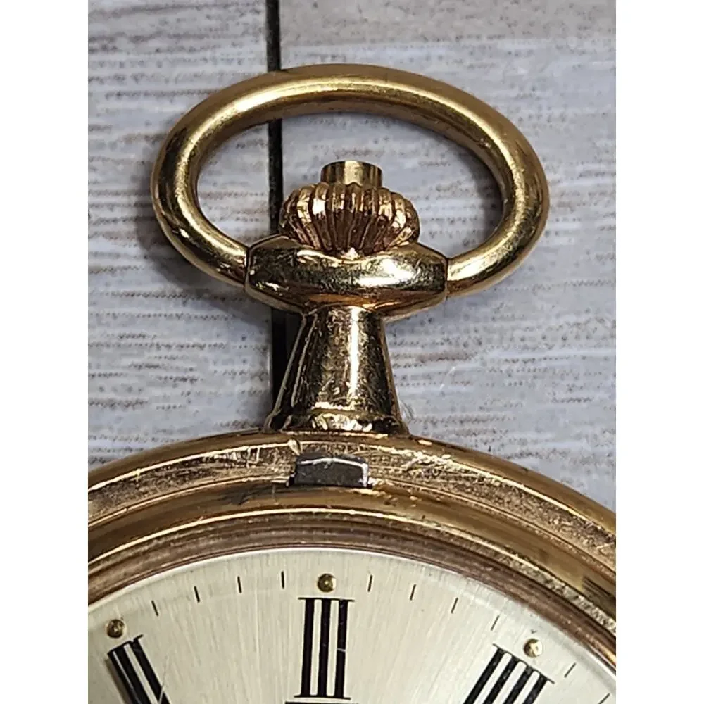 BUCHERER Vintage Quartz Pocket Watch Gold Tone 47mm SWISS MADE